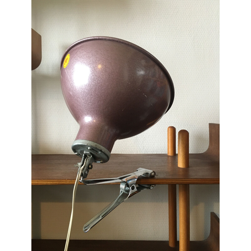 Vintage Industrial Clamp on Lamp, 1950s
