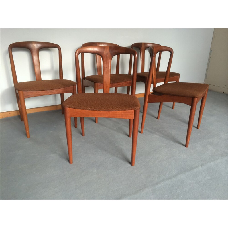 Uldum Møbelfabrik set of 5 chairs in teak, Johannes ANDERSEN - 1960s