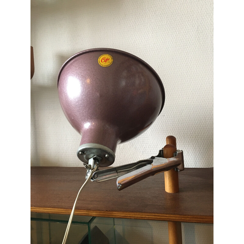 Vintage industriële klem op lamp 1950