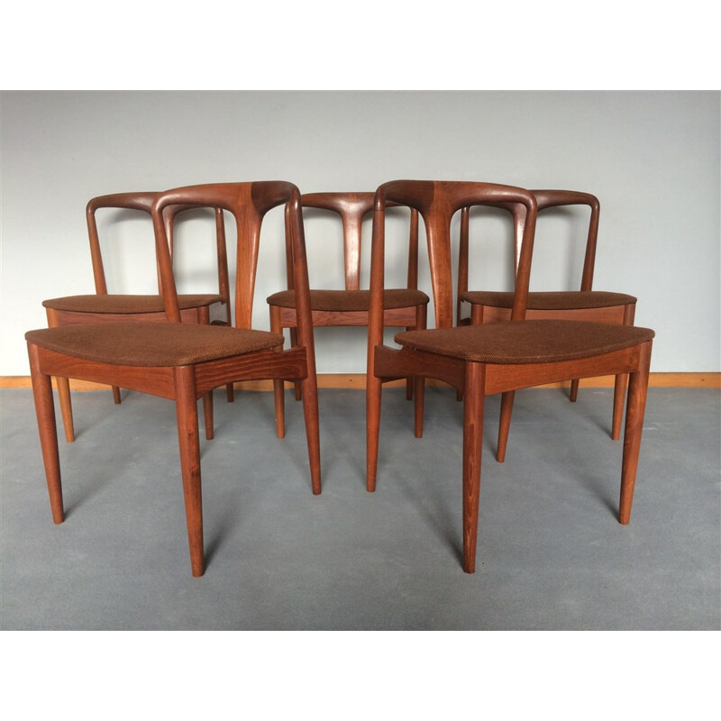 Uldum Møbelfabrik set of 5 chairs in teak, Johannes ANDERSEN - 1960s