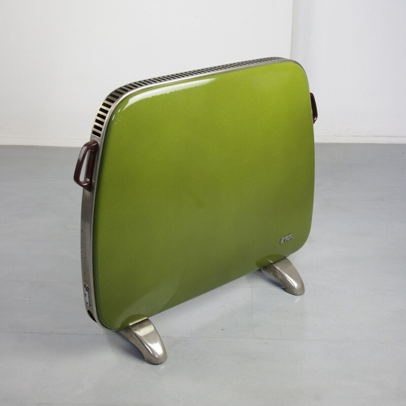 Vintage green enamel heater from Eka, 1960