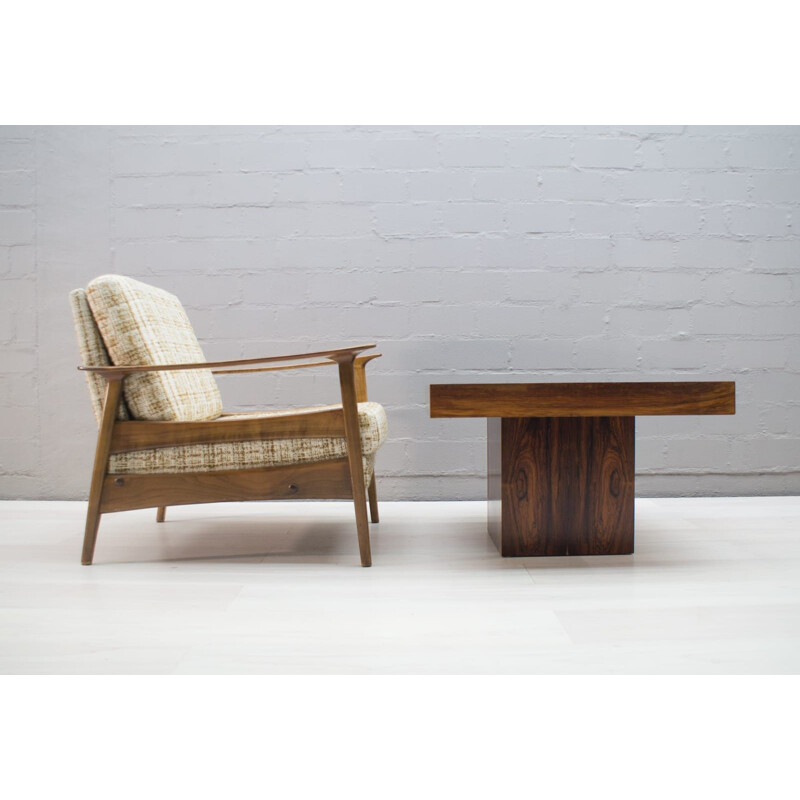 Pair of vintage square rosewood coffee tables by Heinz Lilienthal, 1960