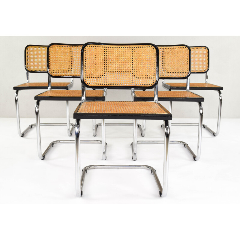 Ensemble de 6 chaises vintage Marcel Breuer B32 Cesca, Italie, 1970