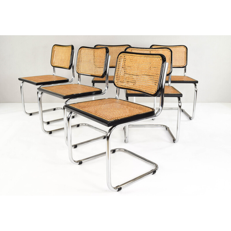 Ensemble de 6 chaises vintage Marcel Breuer B32 Cesca, Italie, 1970