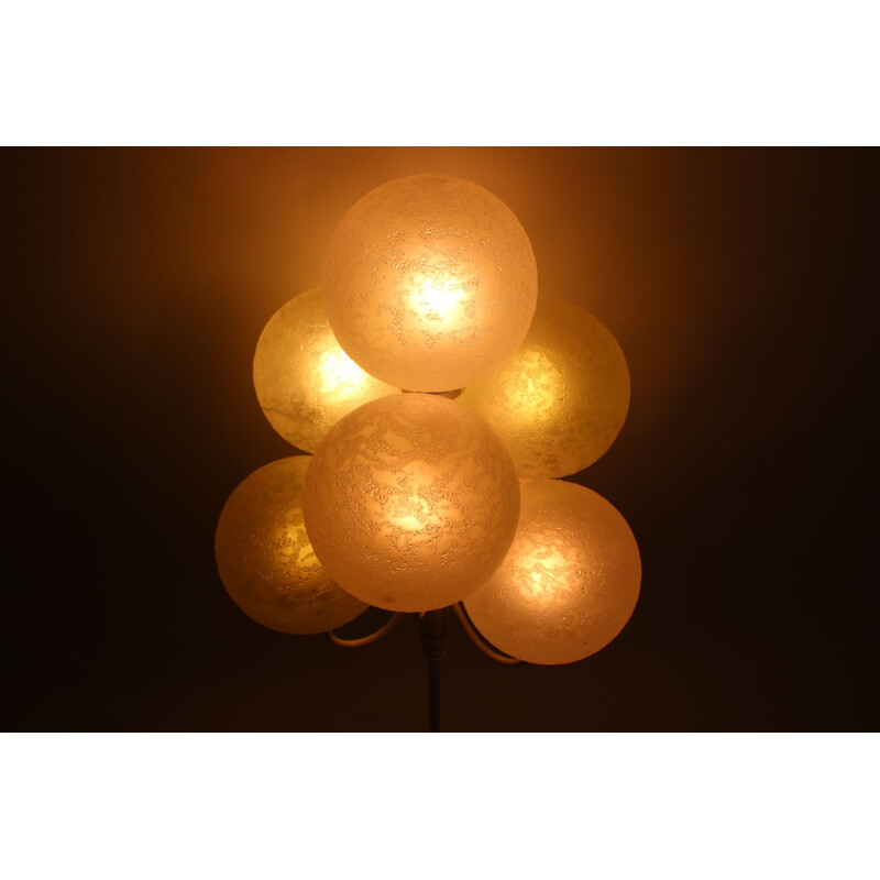 Lampadaire vintage avec 7 ampoules blanches 1960