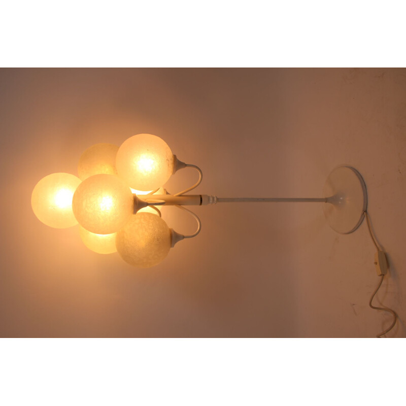 Vintage floor lamp with 7 white bulbs 1960