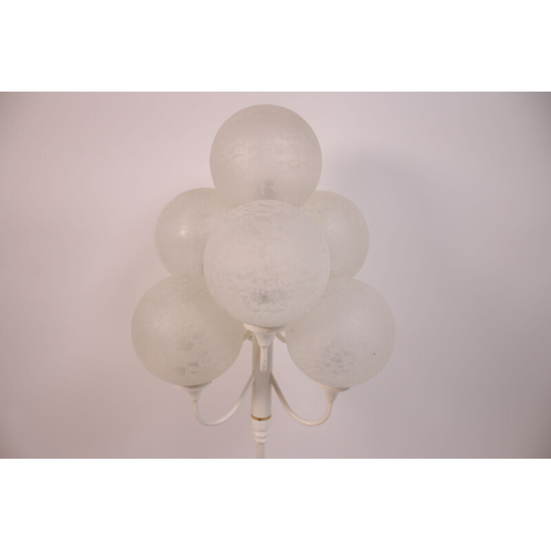 Vintage floor lamp with 7 white bulbs 1960