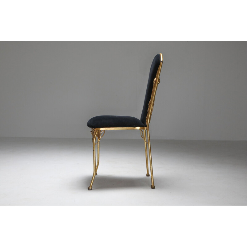 Gilt metal Cleopatra mid century dining chairs - 1970's