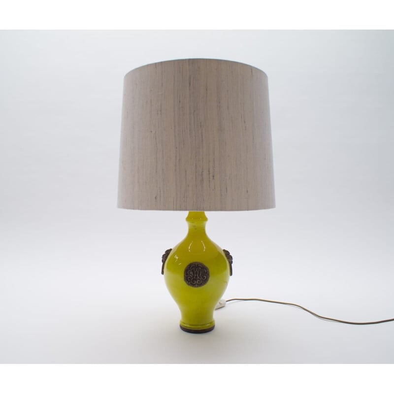 Verglaste Vintage-Tischlampe von Ugo Zaccagnini, 1960