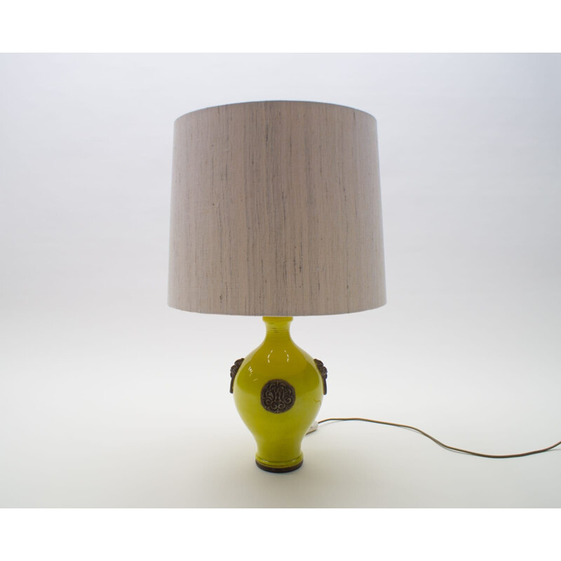 Vintage glass table lamp by Ugo Zaccagnini, 1960