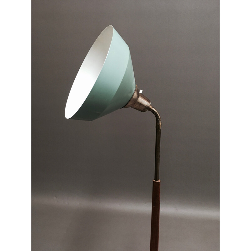 Floor lamp Scandinavian teak and metal Design 1950 vintage modular