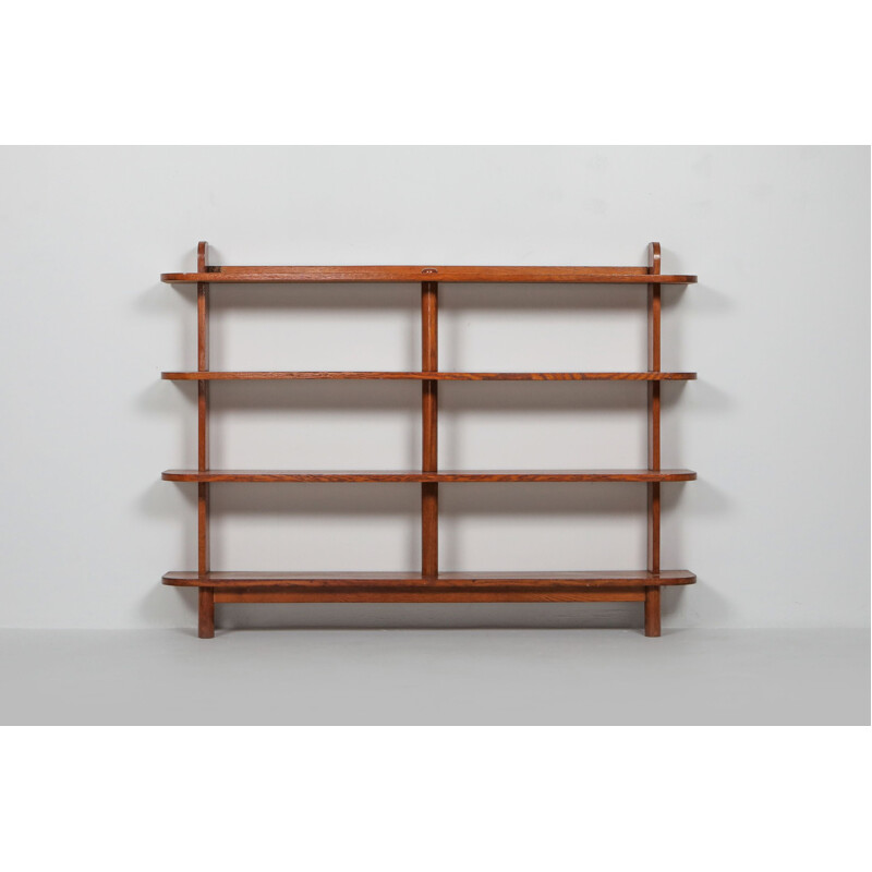 French library Bookcase in Elm Wood 1940's