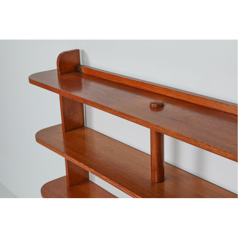 French library Bookcase in Elm Wood 1940's