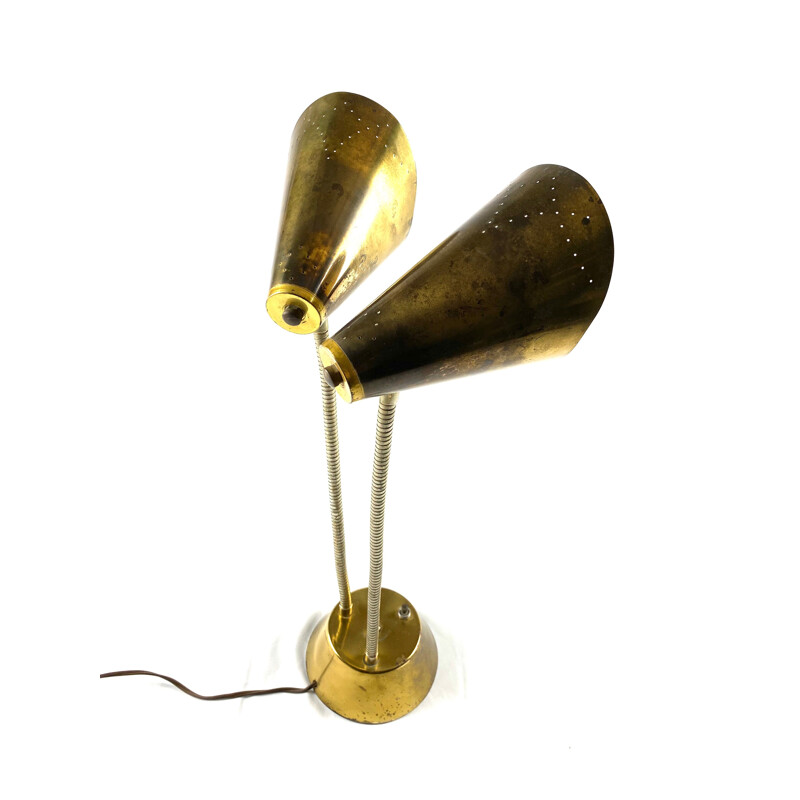 Pair of Light Brass Mid-Century desk Lamp, France, 1960