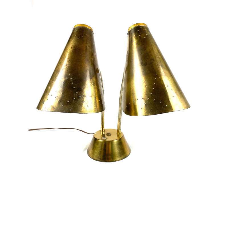 Pair of Light Brass Mid-Century desk Lamp, France, 1960