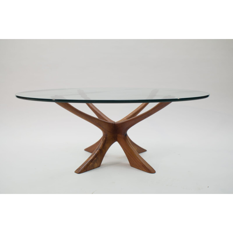 Vintage Danish coffee table model T118 by Illum Wikkelso for Niels Eilersen, 1960