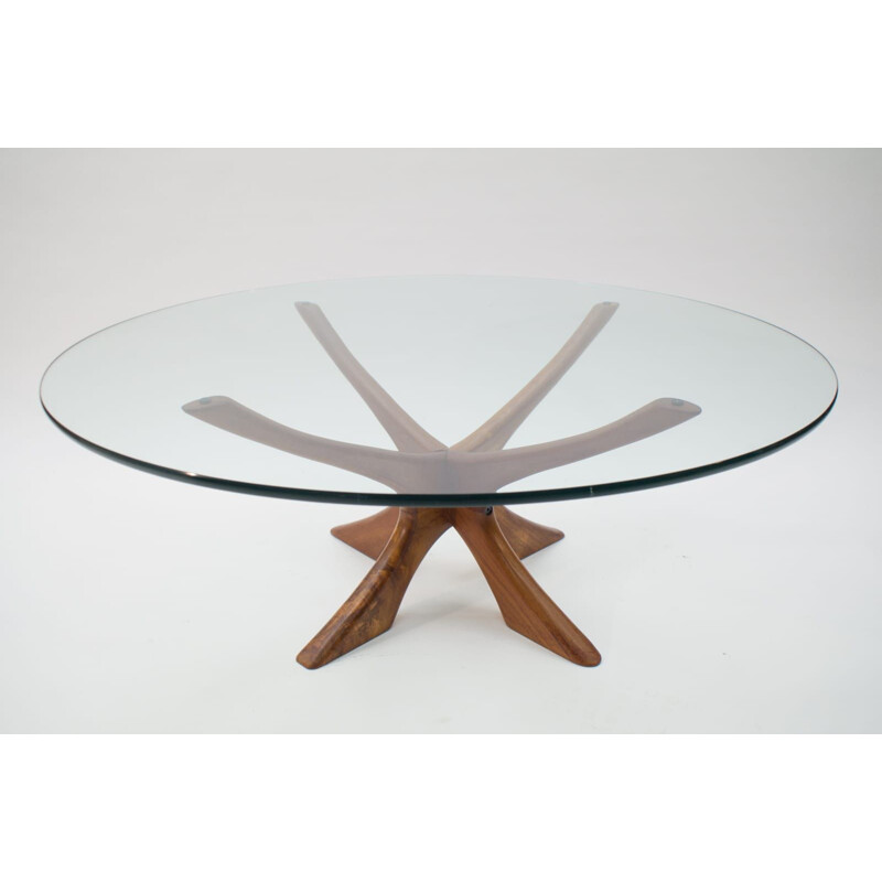 Vintage Danish coffee table model T118 by Illum Wikkelso for Niels Eilersen, 1960