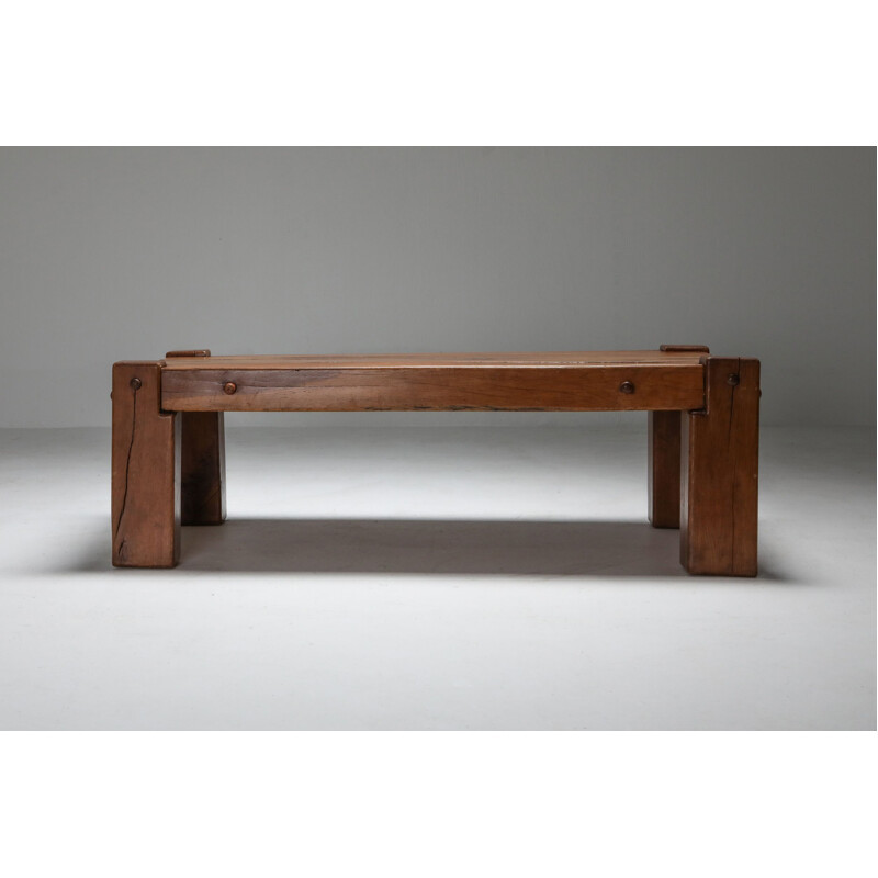 Vintage solid oak coffee table 1960