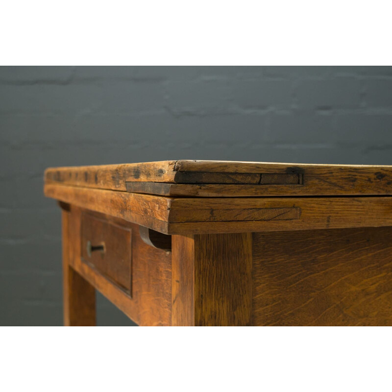 Table à manger vintage en bois 1930