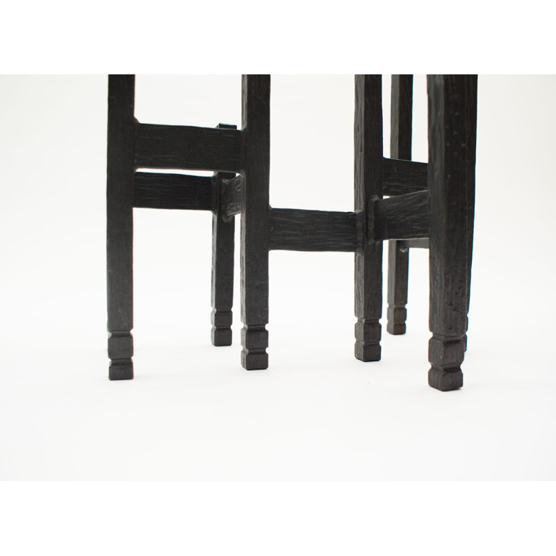 Pair of Candlesticks mid century in rough wrought iron 1960