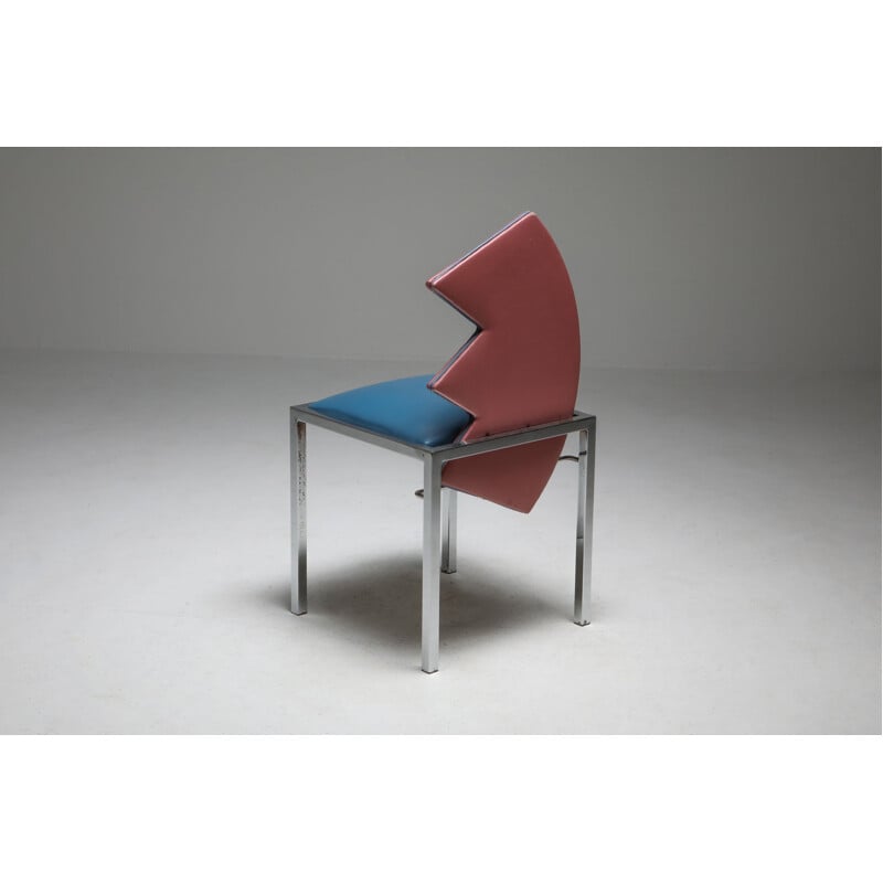 Set of 4 vintage chairs Saporiti Warhol, Malevich, Kandinsky, Fontana 1980