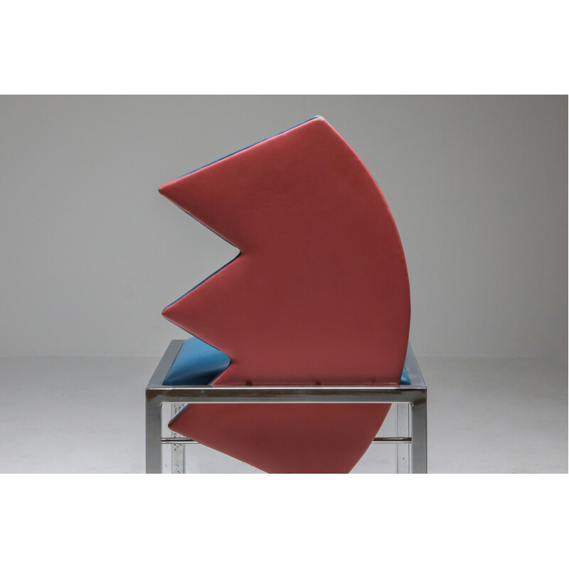 Set of 4 vintage chairs Saporiti Warhol, Malevich, Kandinsky, Fontana 1980