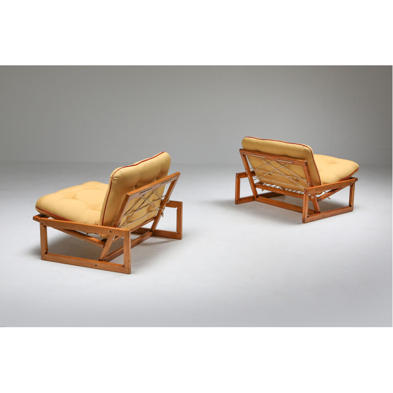 Vintage pair of lounge armchairs Cassina 'Carlotta' by Afra and Tobia Scarpa 1960