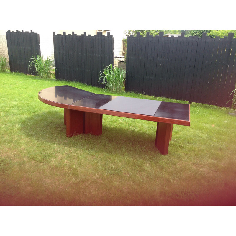 Mesa de conferência Vintage Rosewood com gaveta, 1970