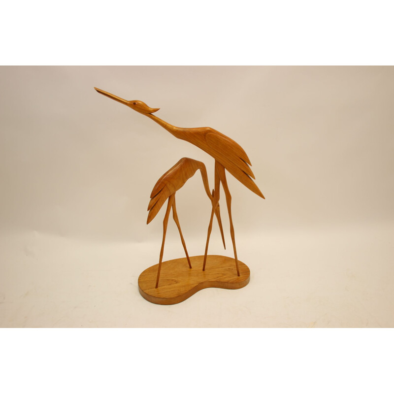 Pair of Teak Water birds mid century on Pleatau