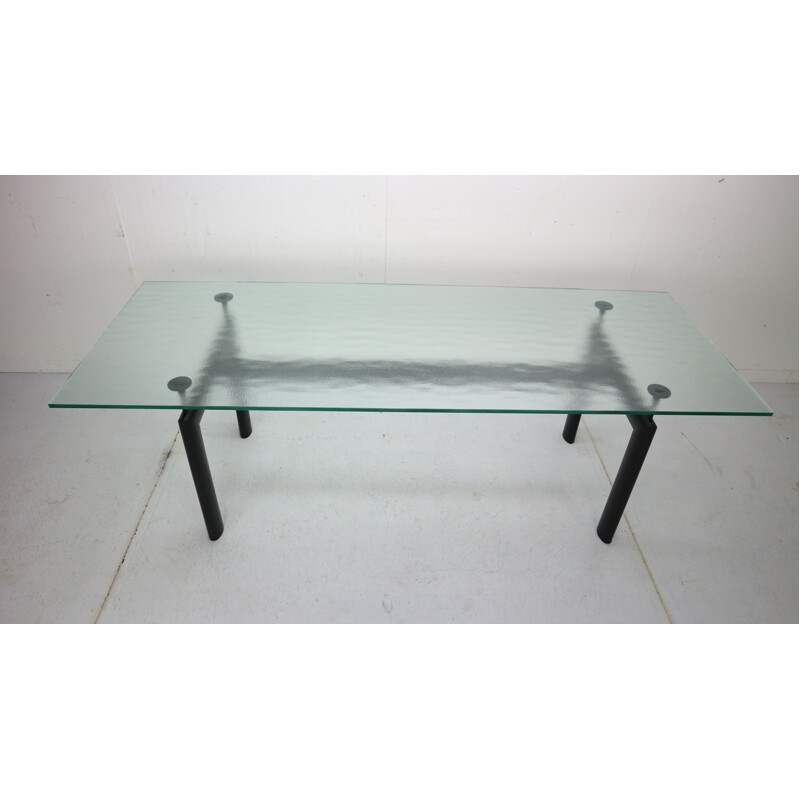  Glass Dinning Table Le Corbusier For Cassina, Italy 1970s 