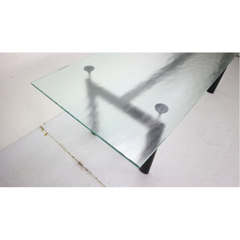  Glass Dinning Table Le Corbusier For Cassina, Italy 1970s 