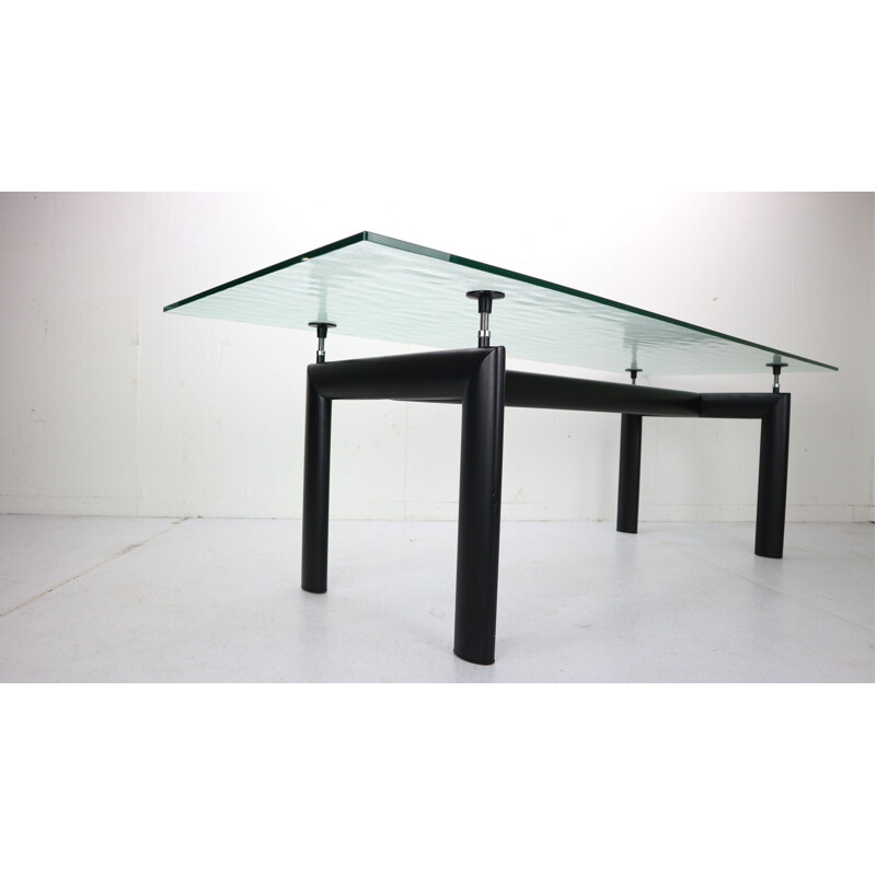  Glass Dinning Table Le Corbusier For Cassina, Italy 1970s 