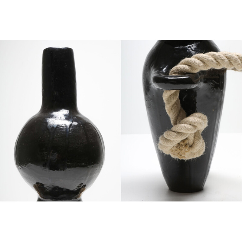 Vase vintage en céramique avec détail de corde par Harvey Bouterse 2018