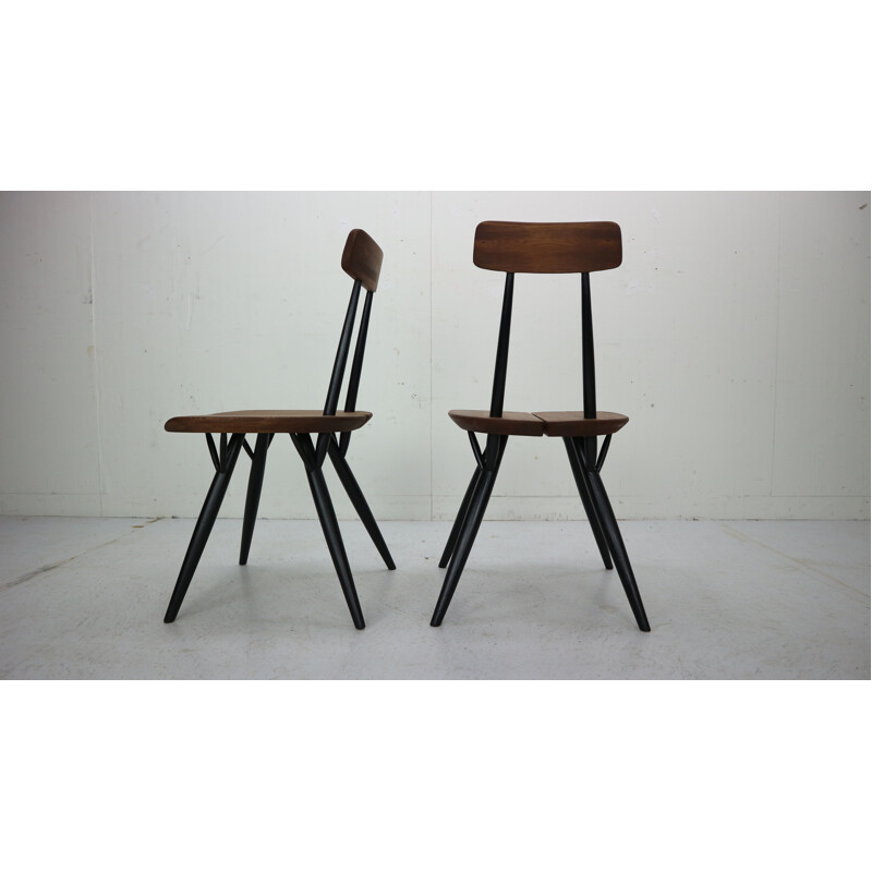 Set of 2 chairs, dining table, bench Ilmari Tapiovaara Finland 1950s