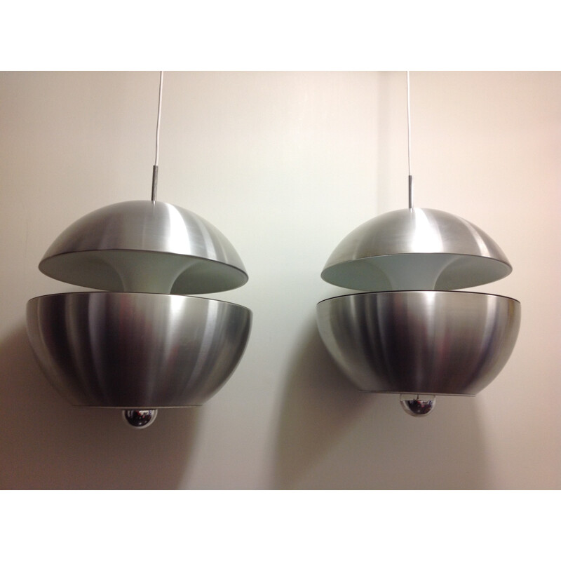 Raak "Fontaine Jaillissante" pair of hanging lamps, Bertrand BALAS - 1970s