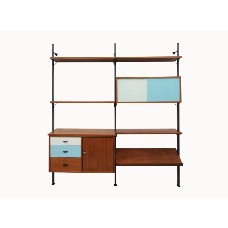 Wall unit in walnut, mid century  Olof Pira Sweden 1960s