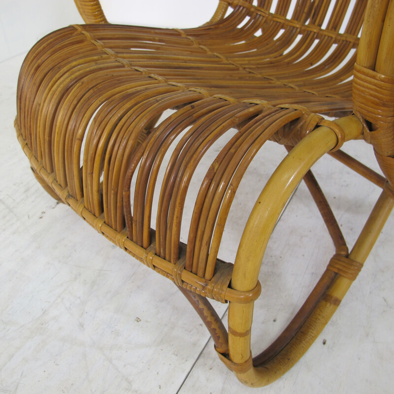 Vintage-Sessel aus Rattan und Bambus von Rohé Noordwolde, 1950