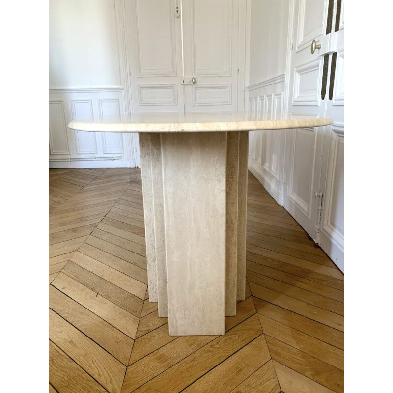 Travertine dining table 1970s