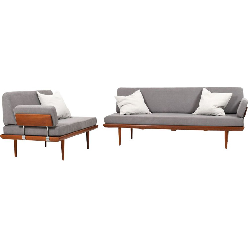 Vintage Teak 'Minerva' seater sofa set by Peter Hvidt and Orla Molgaard Nielsen