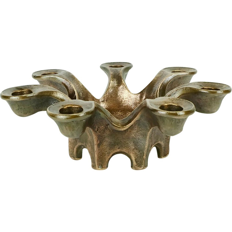 Mid century brutalist bronze Candelanbra 1960s