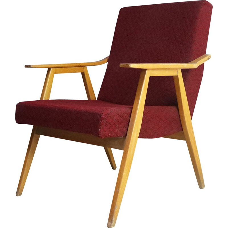 Cadeira de braços checa Vintage 1960