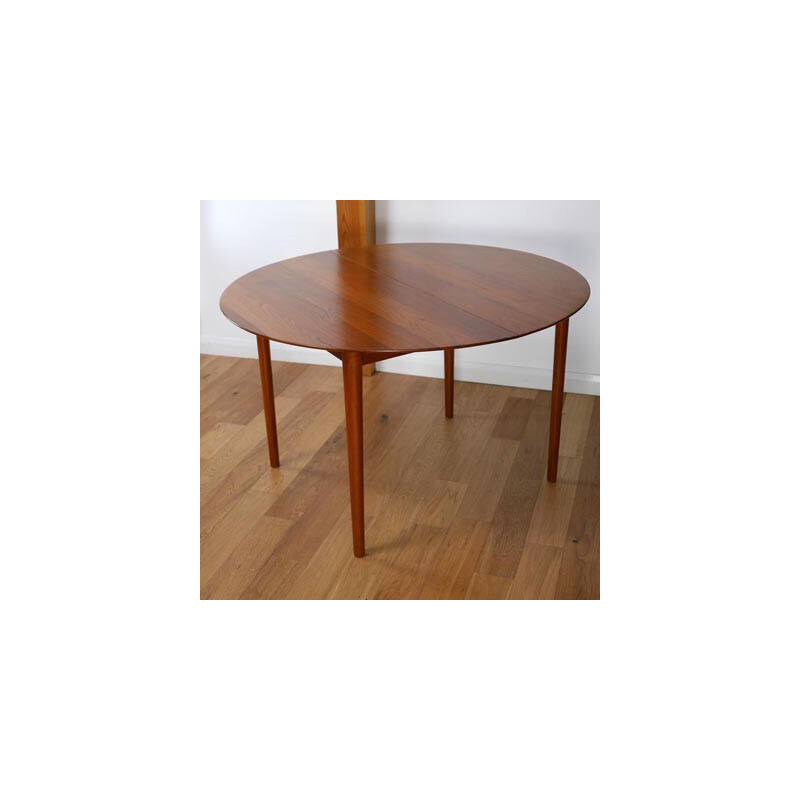 Solid teak model 311 circular extending dining table, Peter HVIDT & Orla MOLGAARD-NIELSEN - 1950s