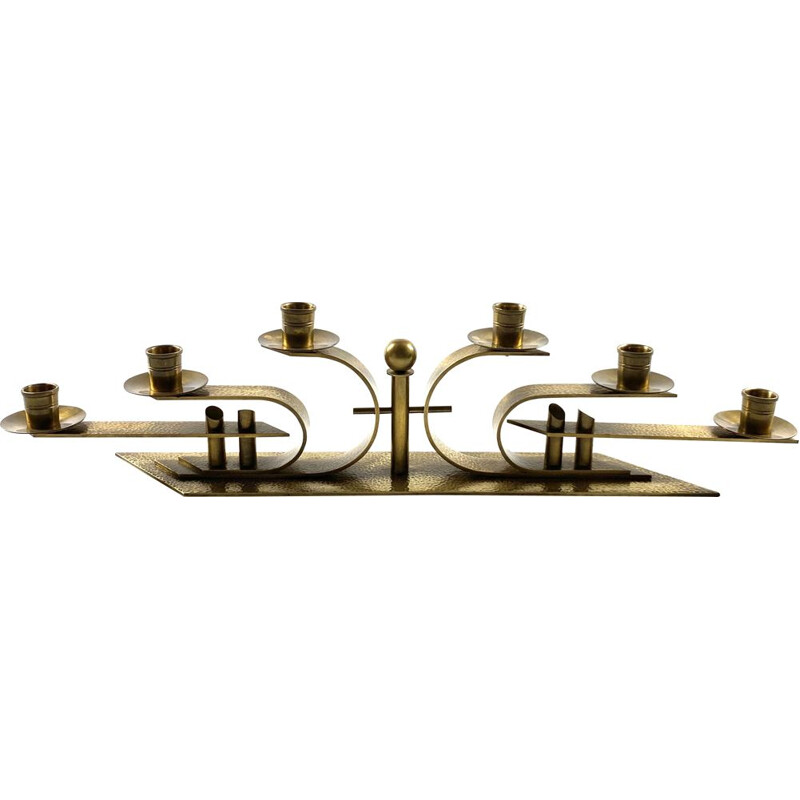 Great Brass 6 fires Bauhaus Candle holder, Germany 1930