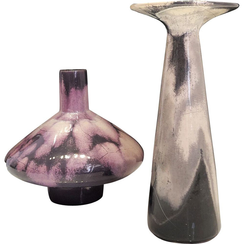 Duo de vases vintage en céramique par Otto Gerharz - Allemagne 1960