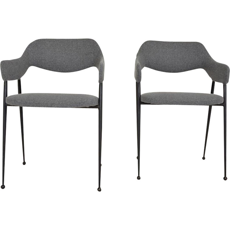 Pair of vintage metal armchairs 1960