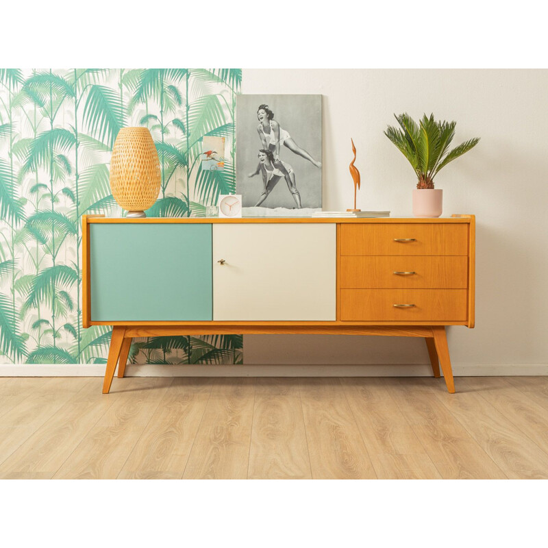 Sideboard mid century blue and cream white 1950s
