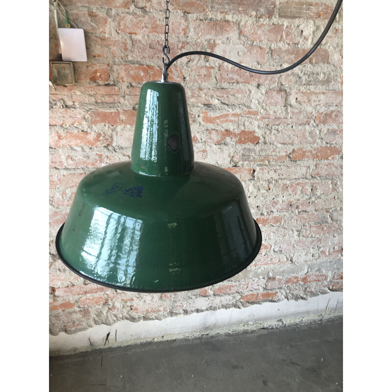 Ceiling Lamp vintage Industrial Factory from Wikasy A23, 1950s