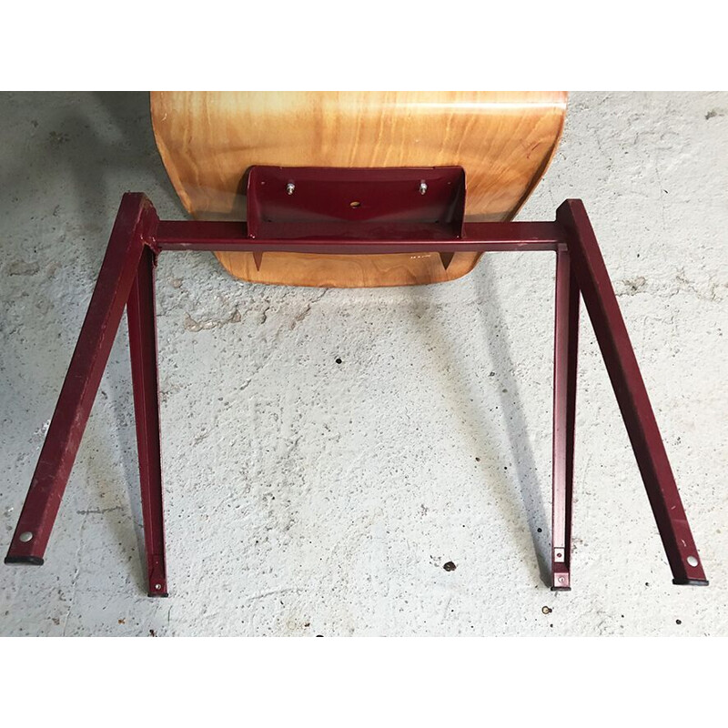 Lot de 6 chaises Vintage de salle à manger industrielles Pagwood de Woodmark Mobilier, 1960s