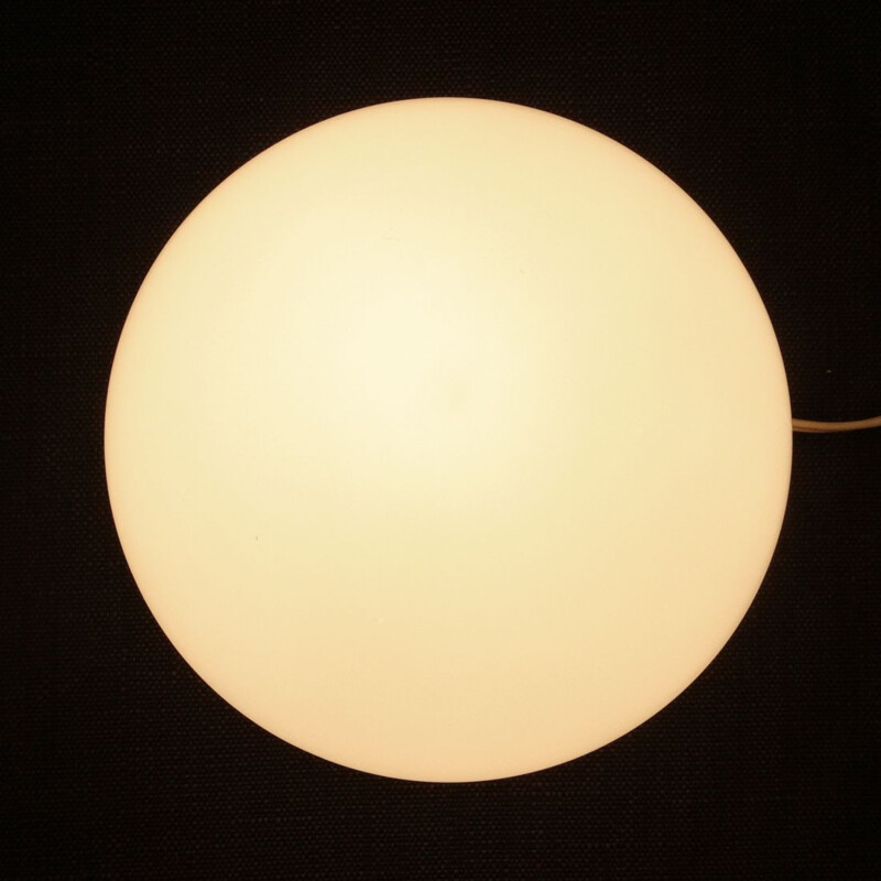 Table lamp vintage,white glass italian 1960s