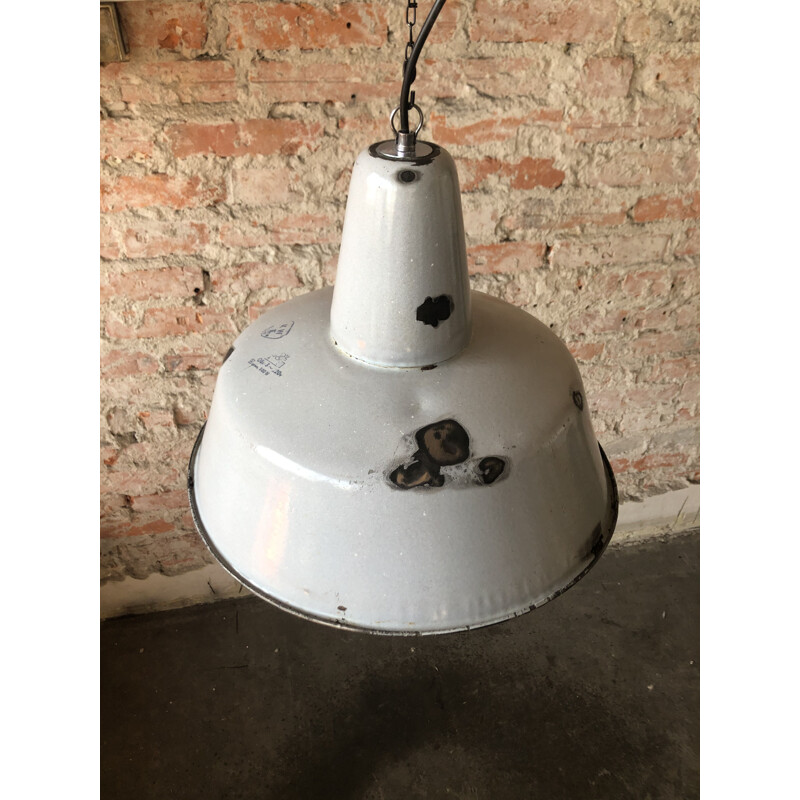 Industrial Factory Ceiling Lamp from Wikasy A23, 1950s